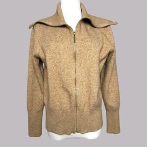 Oversized Zip Sweater Womens Lg Camel Knit Collared Marc New York Quiet Luxury‎